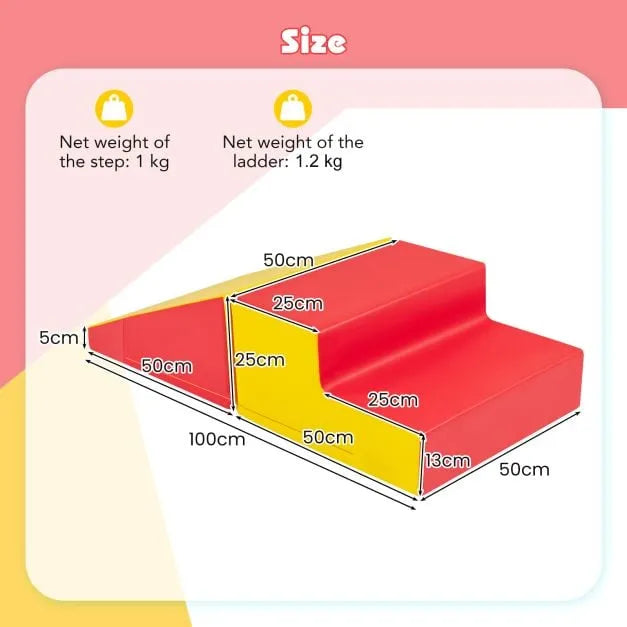 2-Piece Step and Slide Climber for Infants and Toddlers | Soft Play