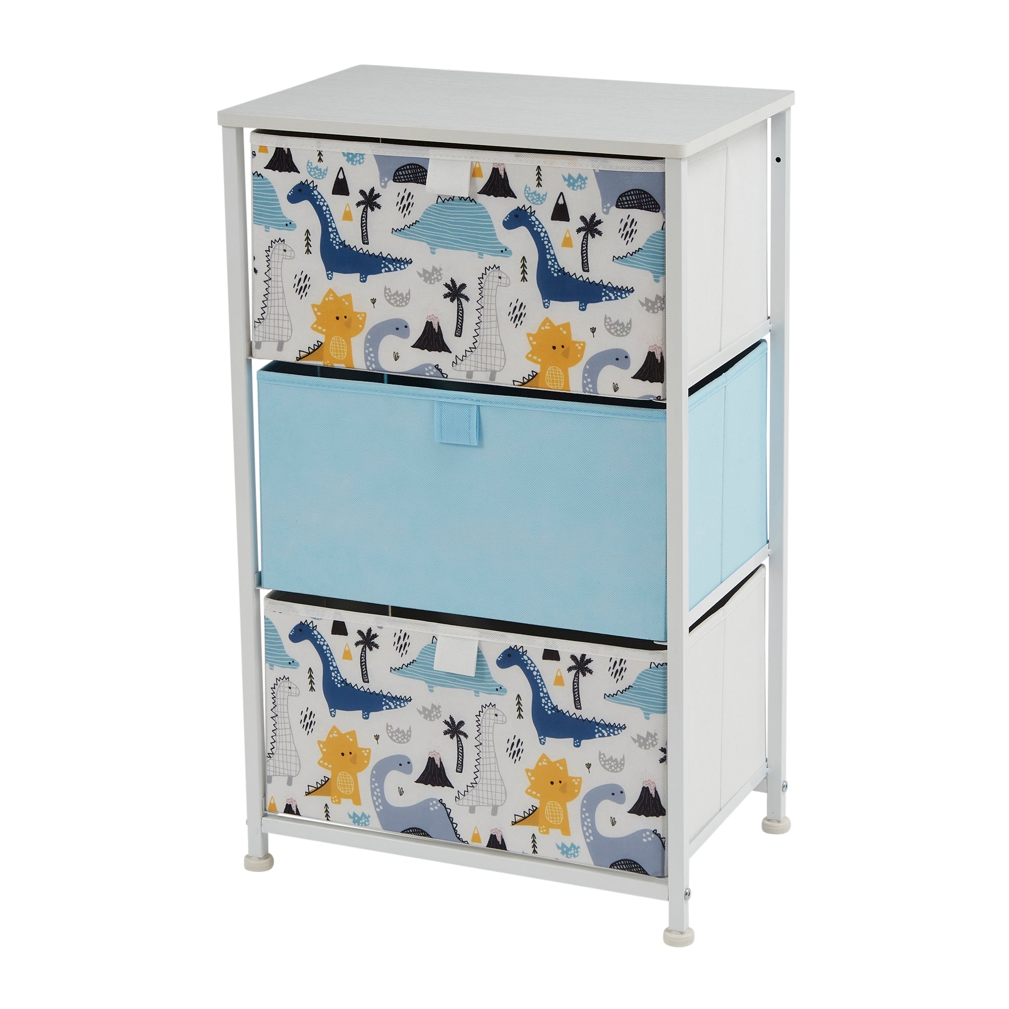 Montessori Dinosaur Toy Storage with Drawers | Children's Bedside Table | 73 x 45 x 30cm