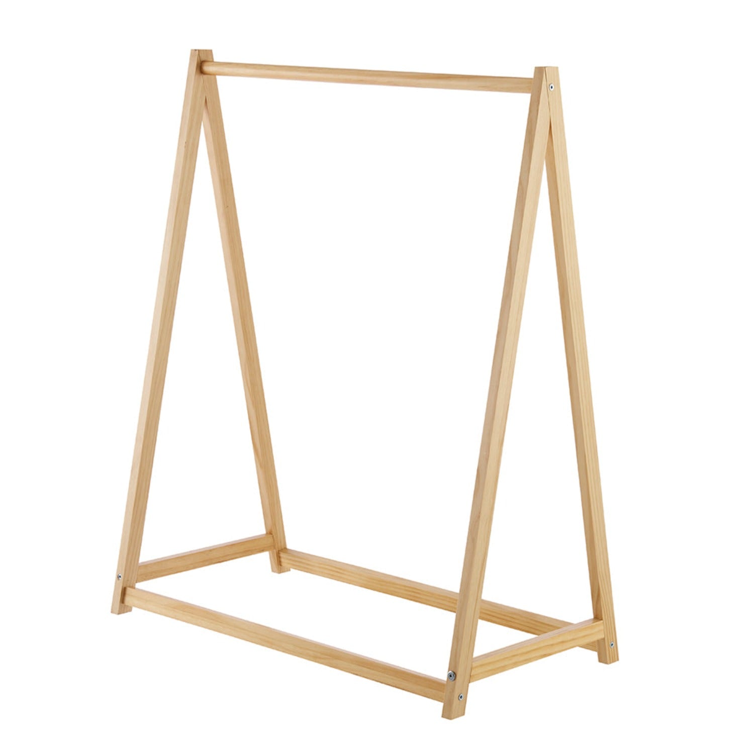 Montessori Wooden Dress-Up Rail for Toddlers | Natural Pine