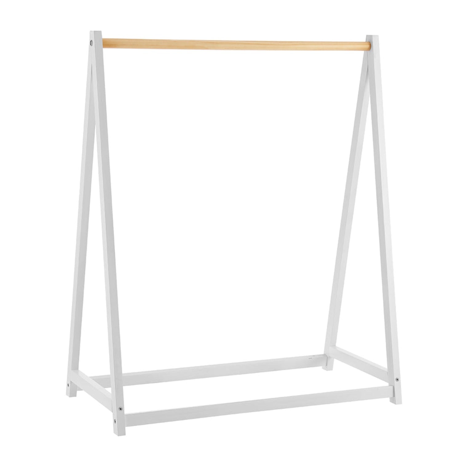 Montessori Wooden Dress-Up Rail for Toddlers | White