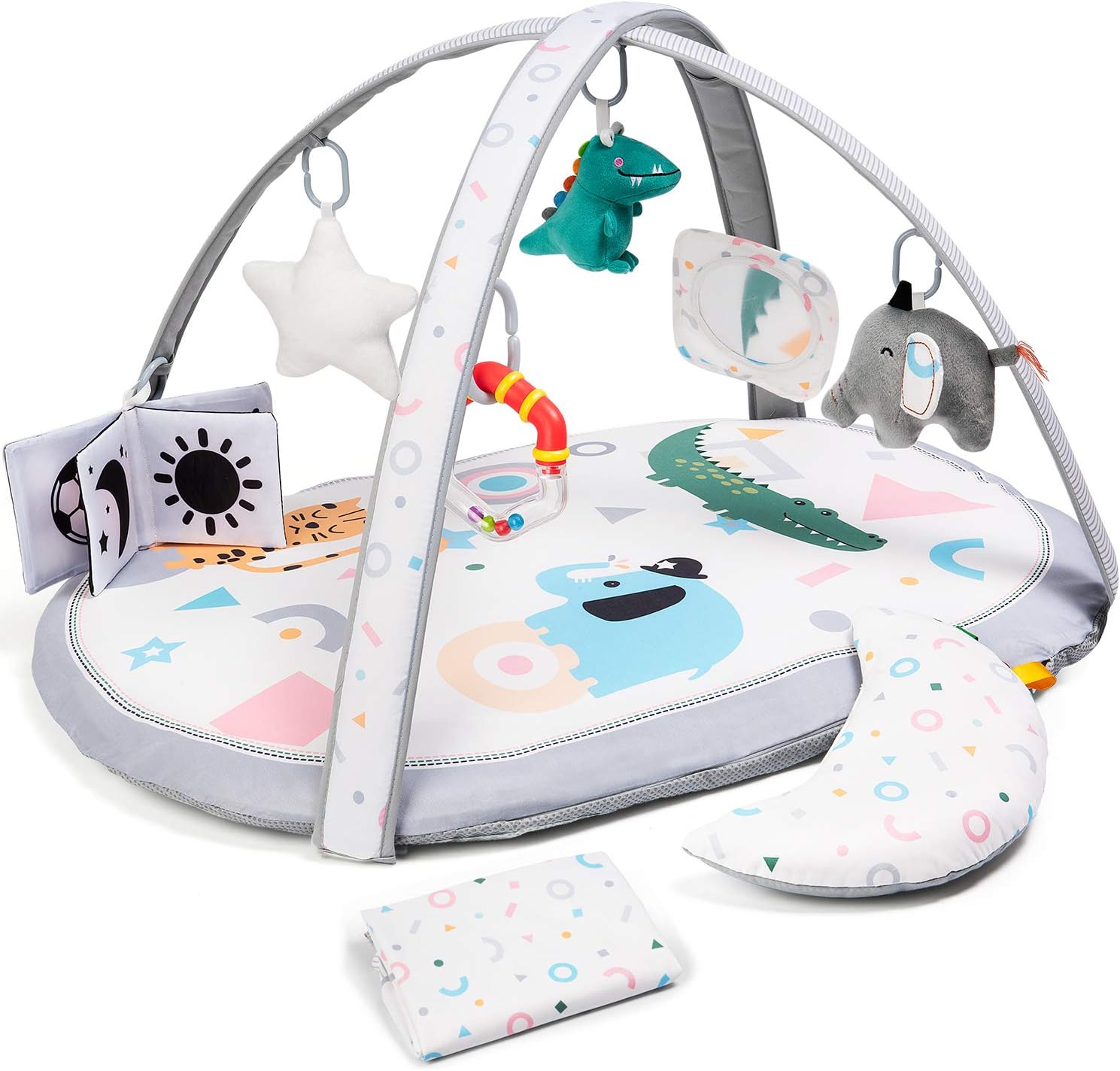 7-in-1 Five Senses Multipurpose Activity Baby Gym | Washable Baby Play Mat | 2 Detachable Non-Slip Mats