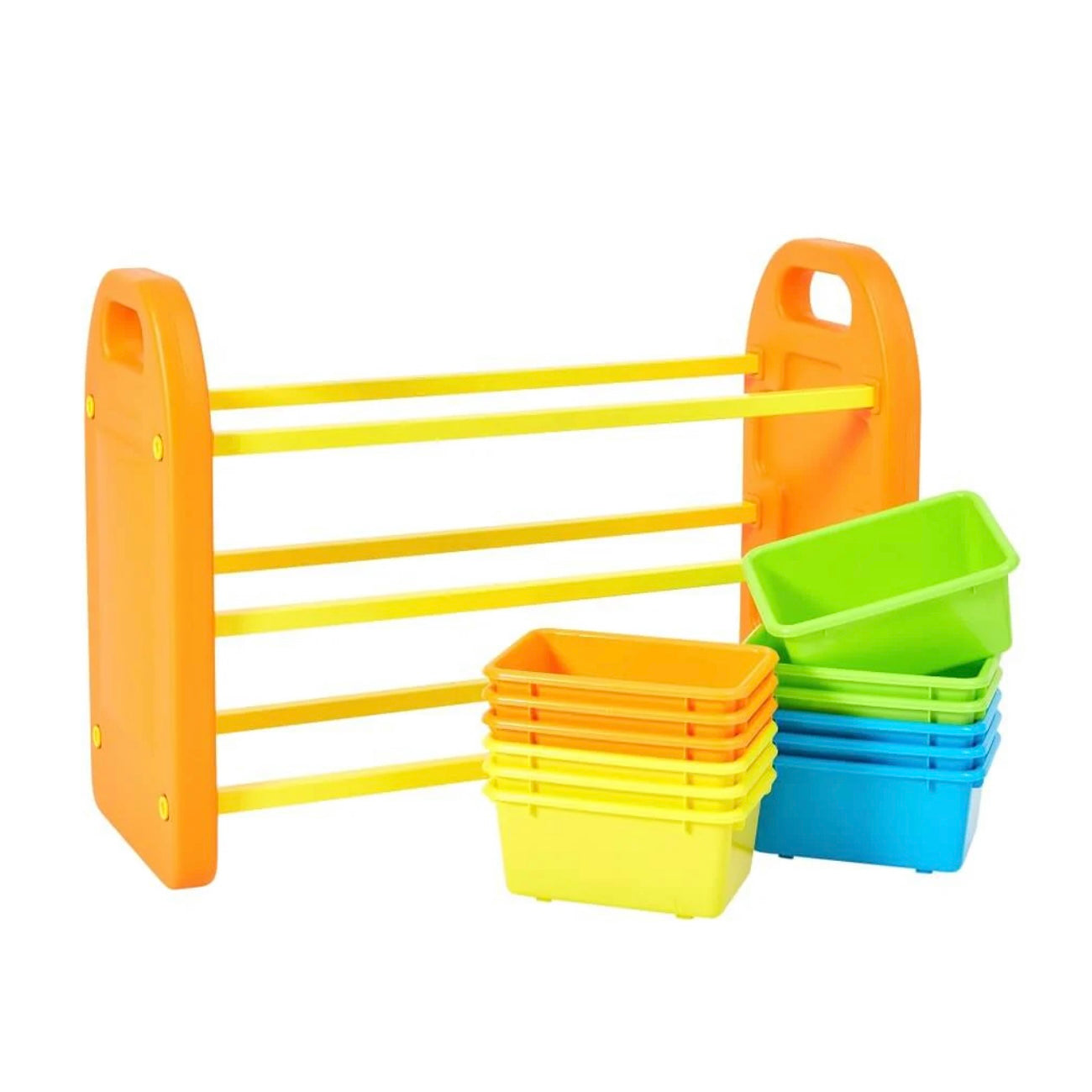 Montessori Large Children's 12-Bin Toy Storage Unit | Primary Colours