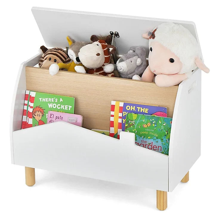 Cute 3-in-1 Montessori Toy Box | Bench Seat | Book Shelf | Pistachio Green