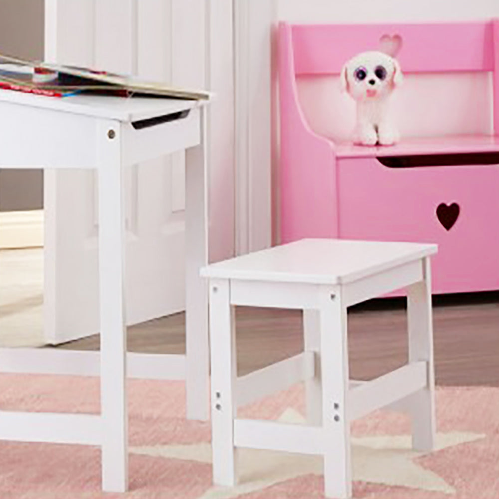Kids Montessori Toy Box & Bench Seat with Safety Hinge | Ottoman | Blanket Box | Pink