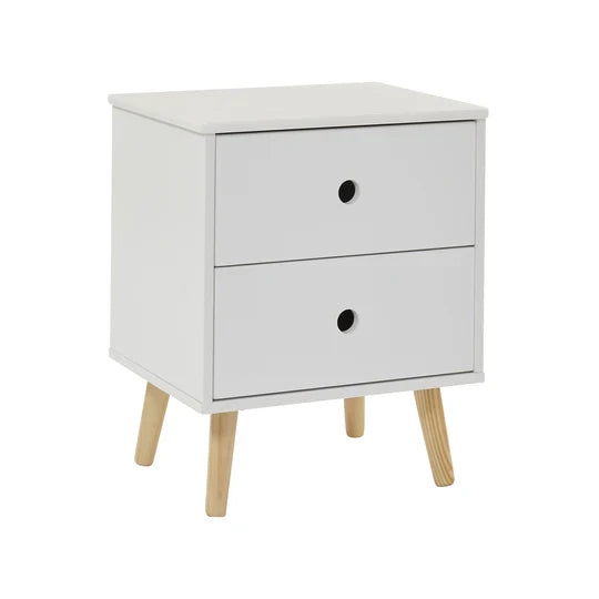 Montessori Modern Bedside Drawers | Children's Toy Storage | White | Pine Legs