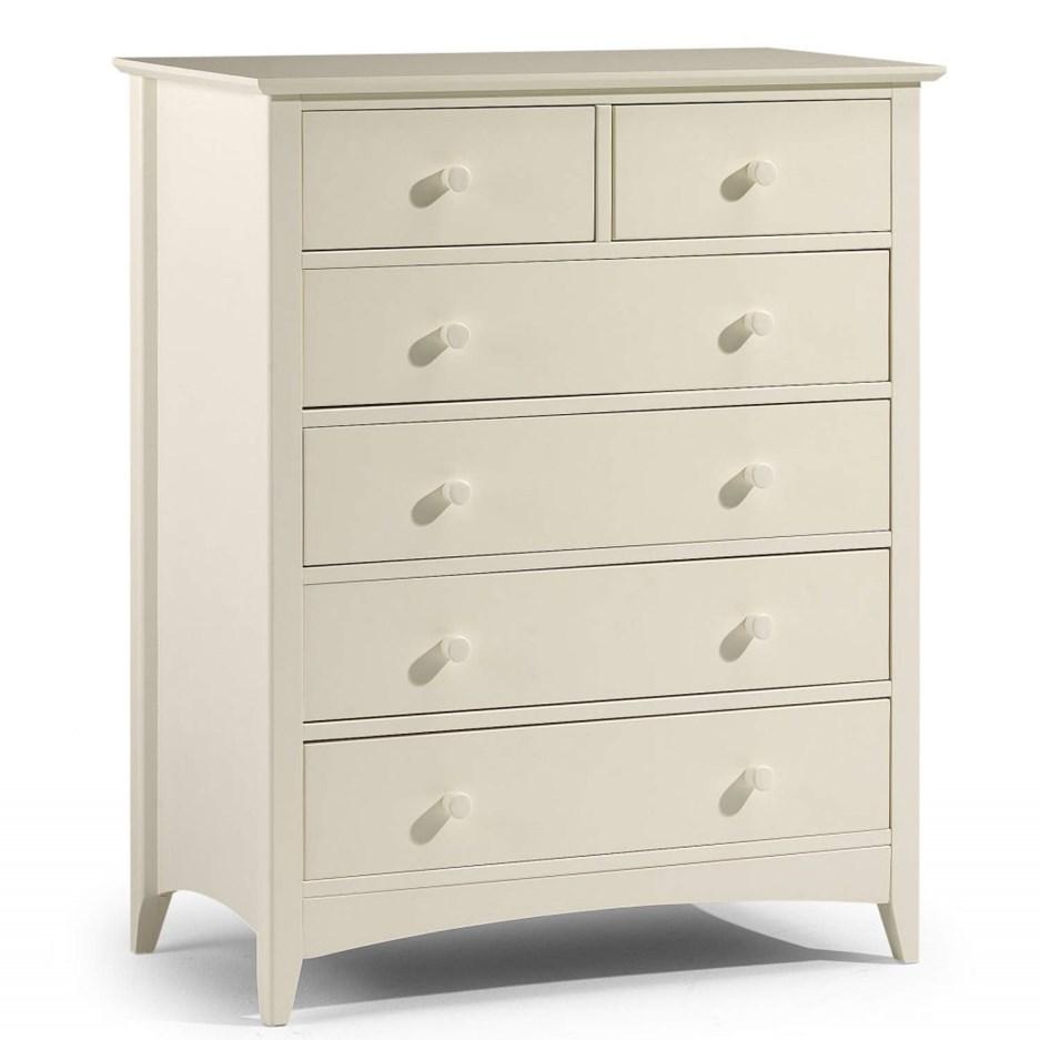 Classic Shaker Style Solid Pine Chest of Drawers | 6 Drawers | Ivory White