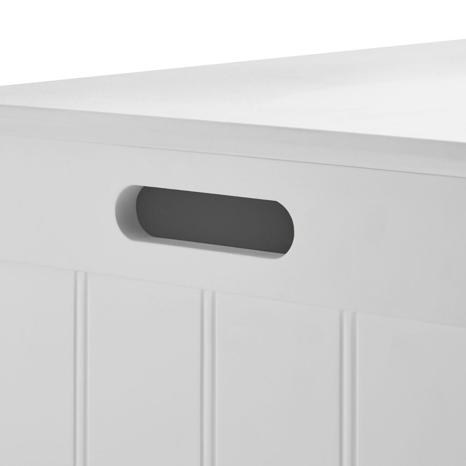 Kids Large Wooden Toy Box with Slow Release Hinge | Ottoman | Blanket Box | White | 80cm long