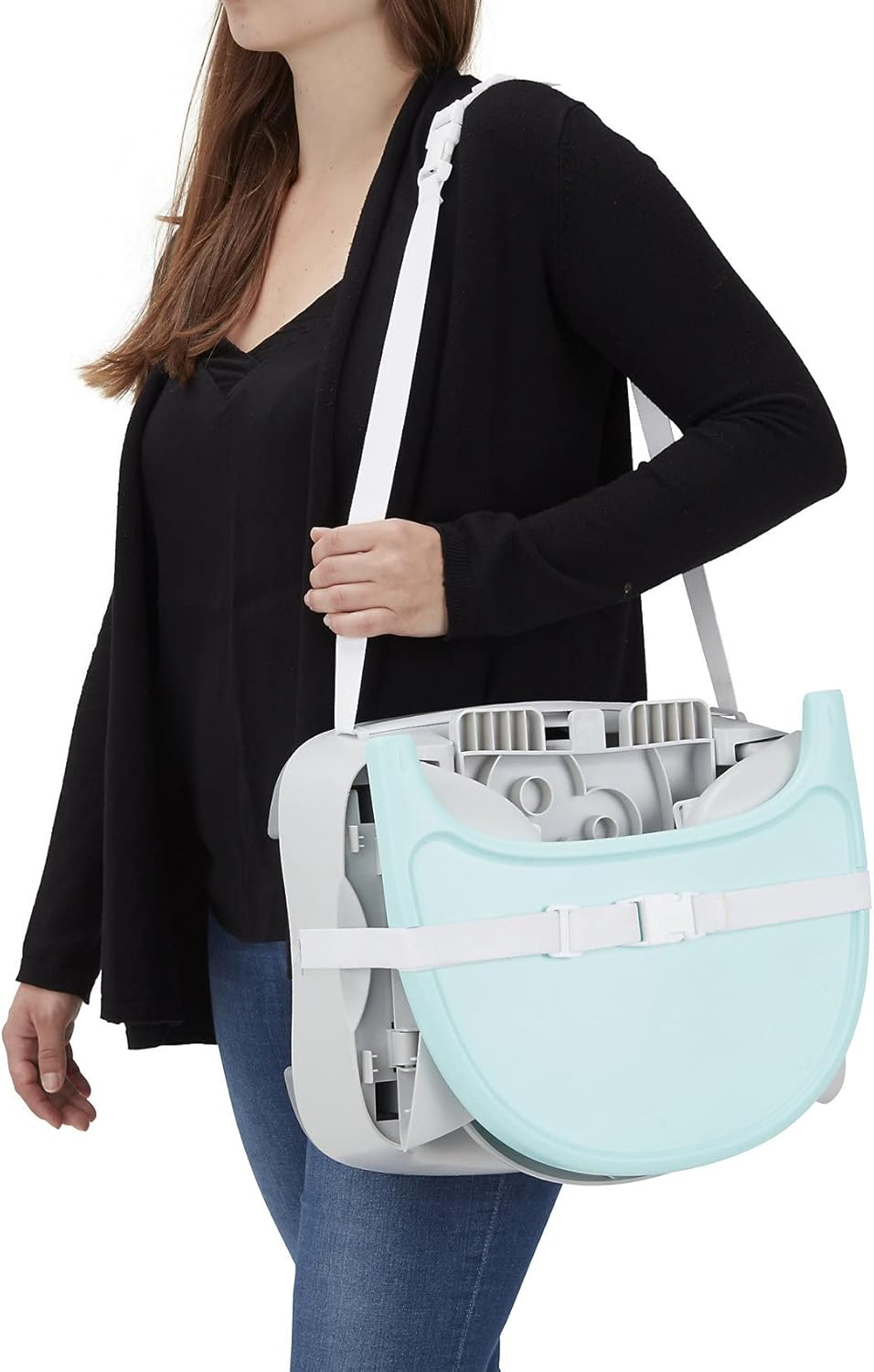 Portable & Folding Baby-to-Toddler Booster Seat | Portable High Chair | White & Mint