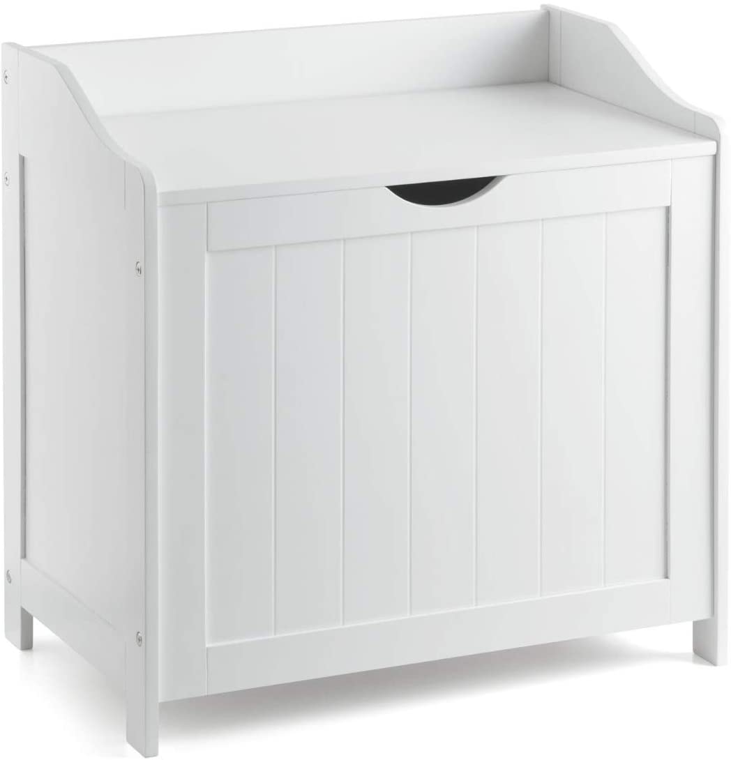 Kids Montessori Toy Box and Seat with Slow Release Hinge | Ottoman | Blanket Box | White