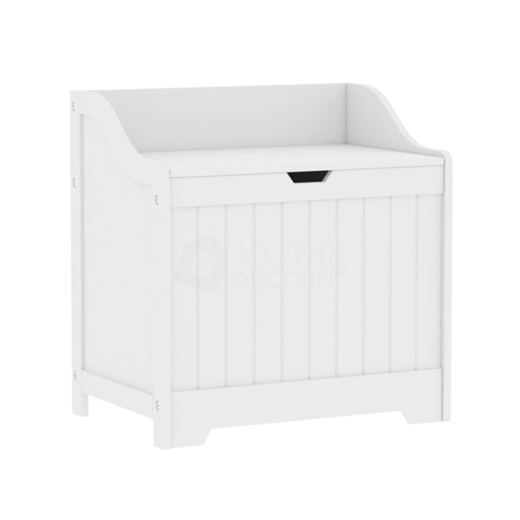 Kids Large Wooden Toy Box with Slow Release Hinge | Ottoman | Blanket Box | White