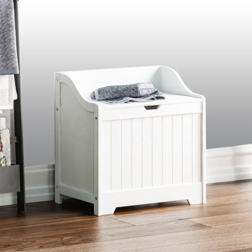 Kids Large Wooden Toy Box with Slow Release Hinge | Ottoman | Blanket Box | White