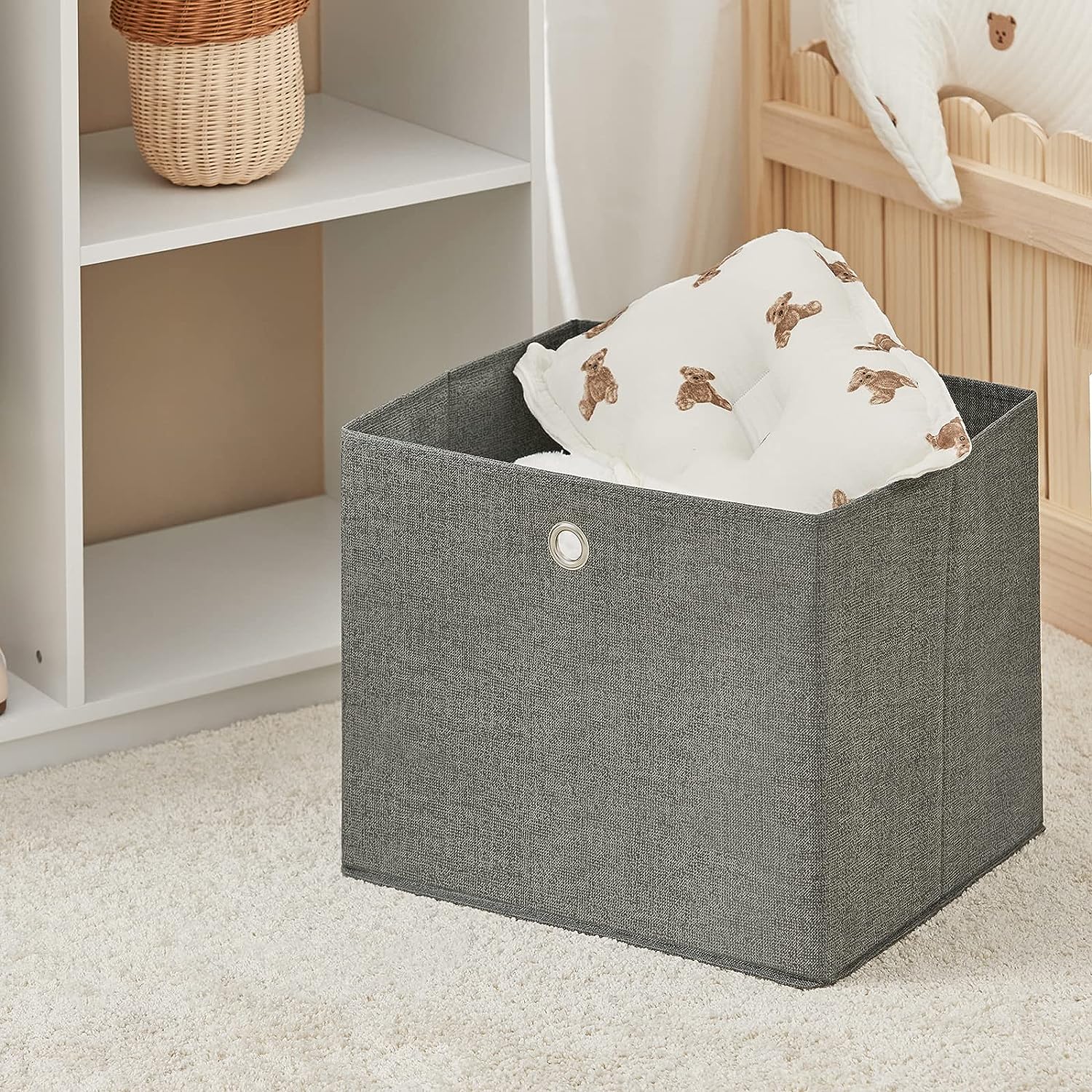 3-in-1 Deluxe Montessori Dress Up Rail | Clothes Rail | Shelves | Storage Box | White | 1.08m High