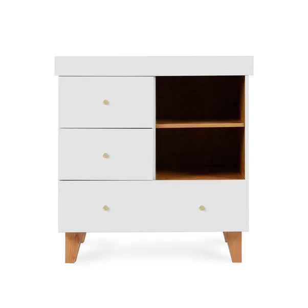Contemporary High Quality Baby Changing Unit | Chest of Drawers | Baby Dresser | White