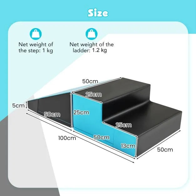 2-Piece Step and Slide Climber for Infants and Toddlers | Soft Play