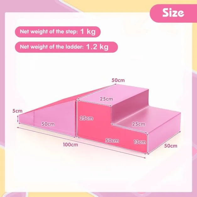 2-Piece Step and Slide Climber for Infants and Toddlers | Soft Play