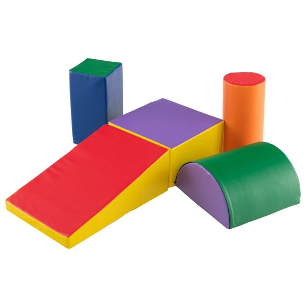 Indoor 5 Piece Montessori Soft Play Equipment | Foam Play Set | Primary Colours | 6 months+