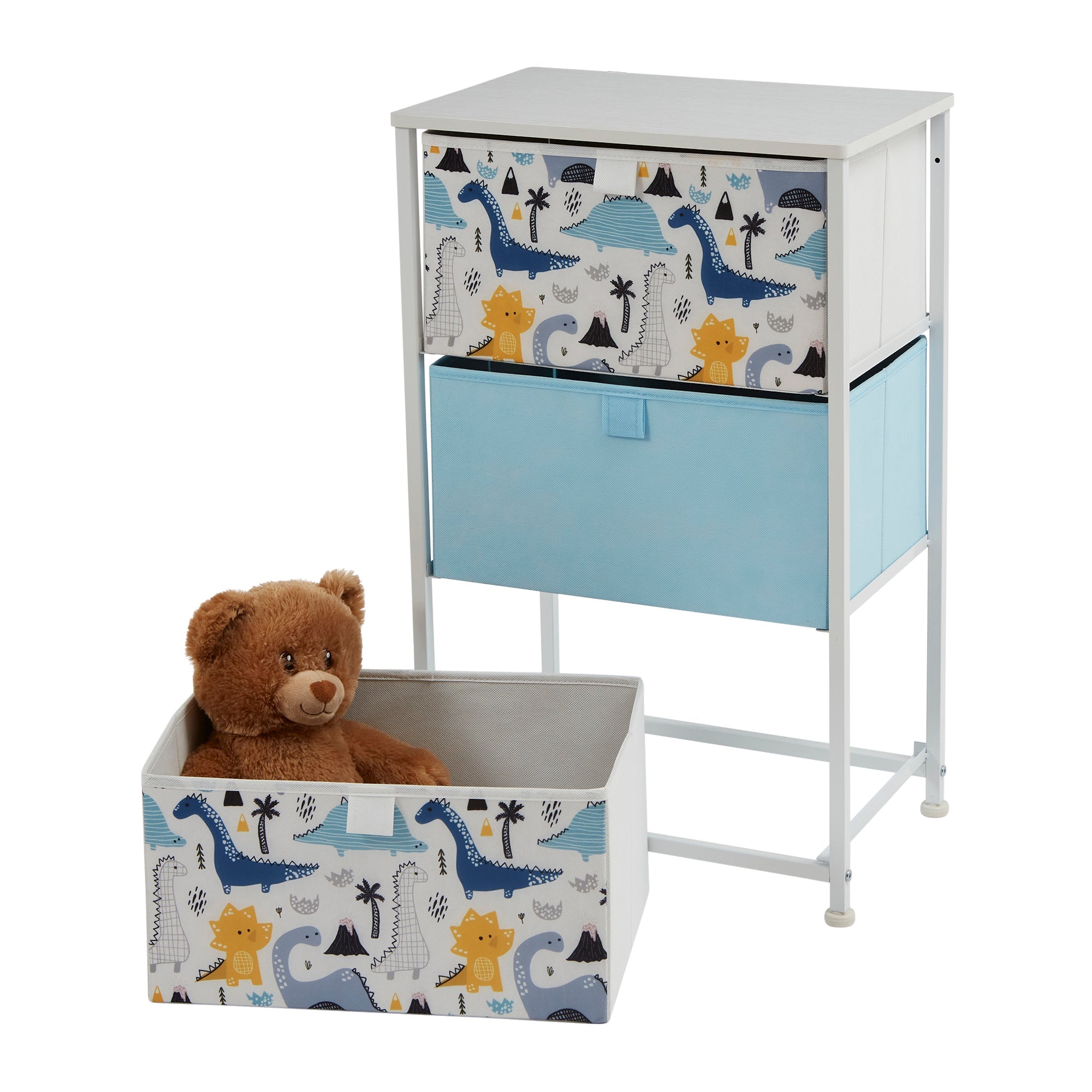 Montessori Dinosaur Toy Storage with Drawers | Children's Bedside Table | 73 x 45 x 30cm