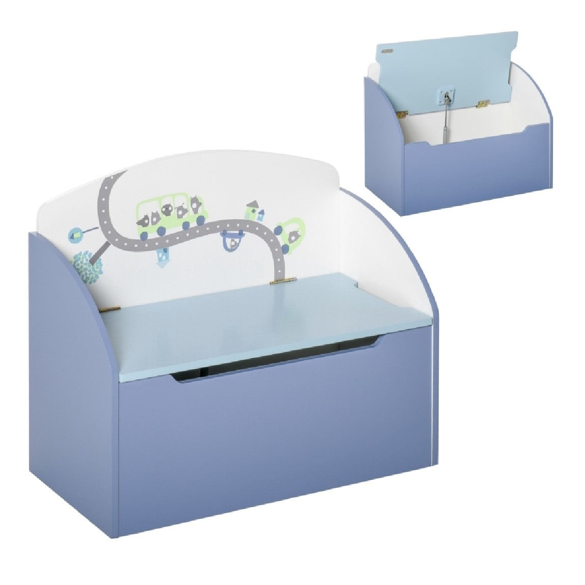 Children’s 2-in-1 Toy Box and Seat | Slow Release Safety Hinge | White & Pink | 3 Years+