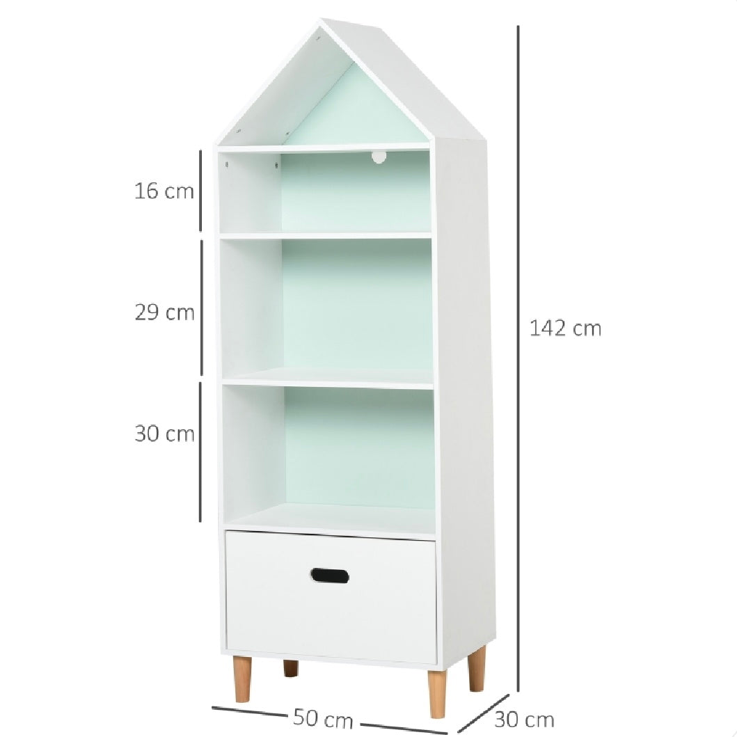 Large Interchangeable Montessori Bookcase | Kids Toy Storage | Blue or Pink and White | 1.42m High | 3 years+
