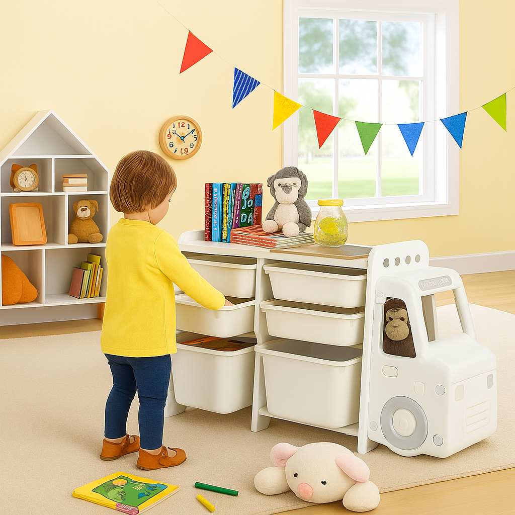 Toddler Sized Large Montessori Truck-shaped Toy Storage | Toy Box | 3 Years+