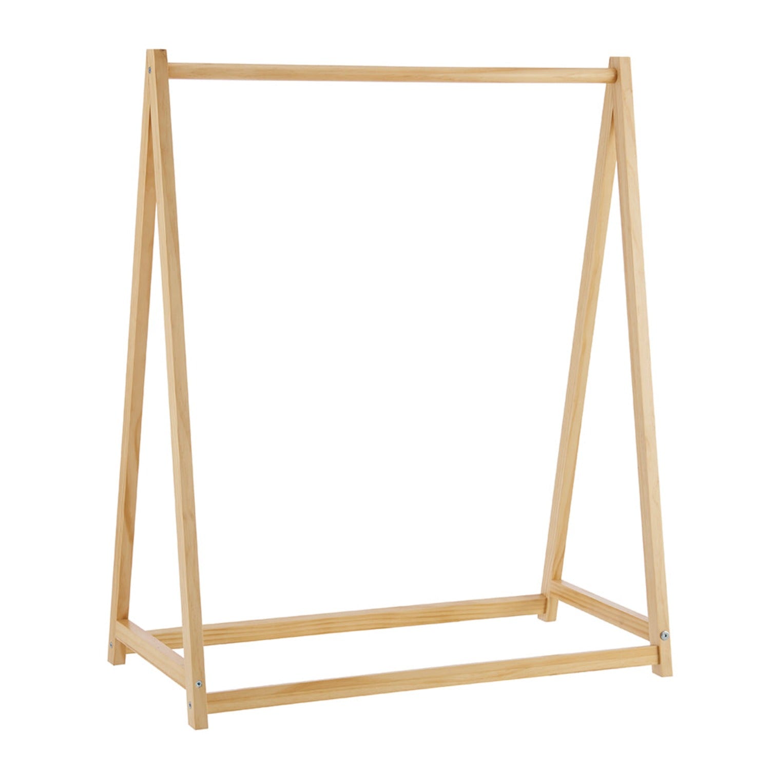 Montessori Wooden Dress-Up Rail for Toddlers | Natural Pine