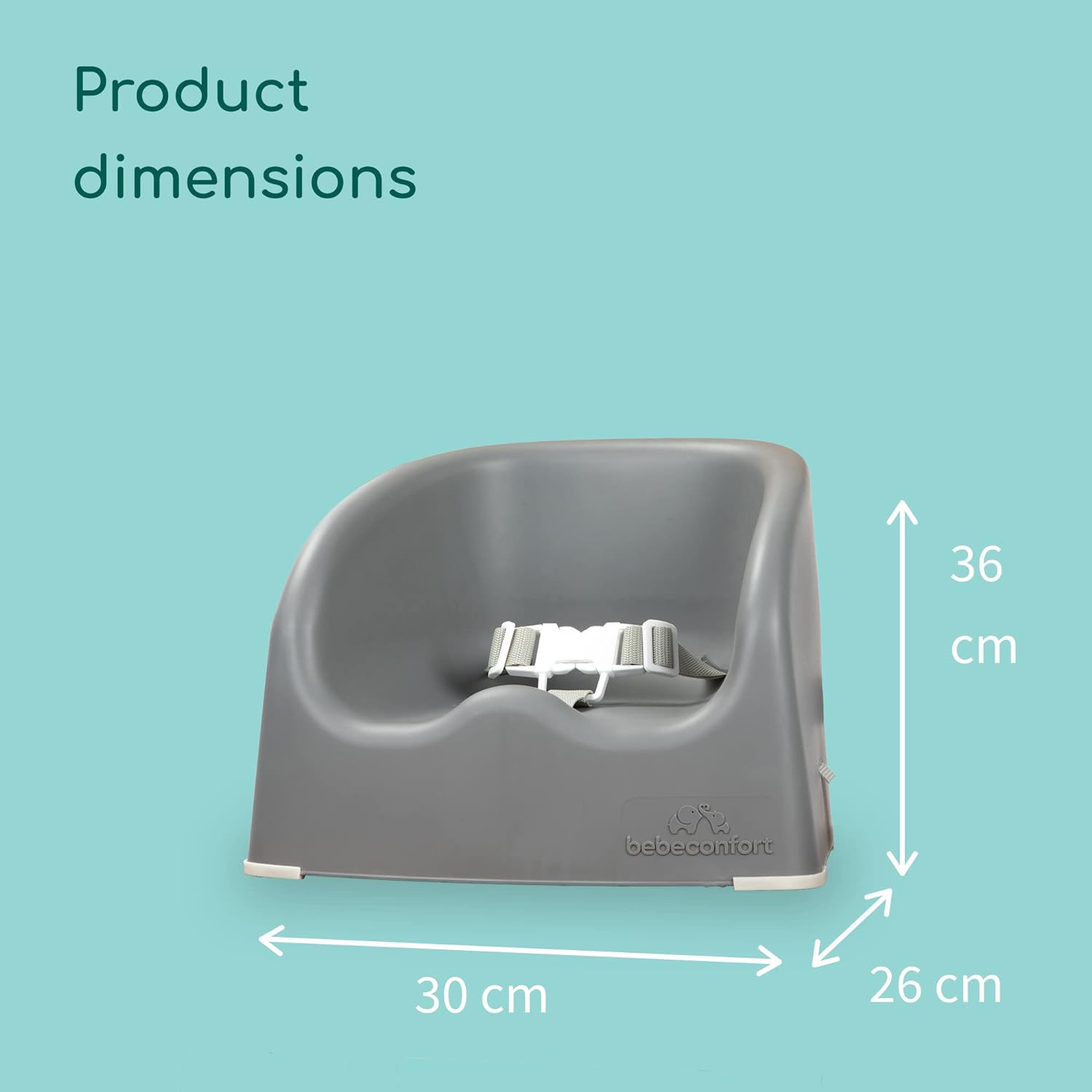 Everyday Super Safe Baby Booster Seat for Table | Feeding Seat | Grey with Harness