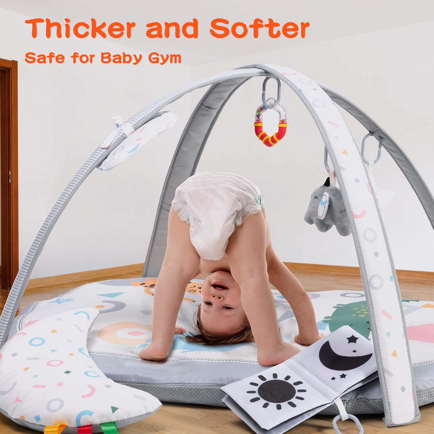 7-in-1 Five Senses Multipurpose Activity Baby Gym | Washable Baby Play Mat | 2 Detachable Non-Slip Mats