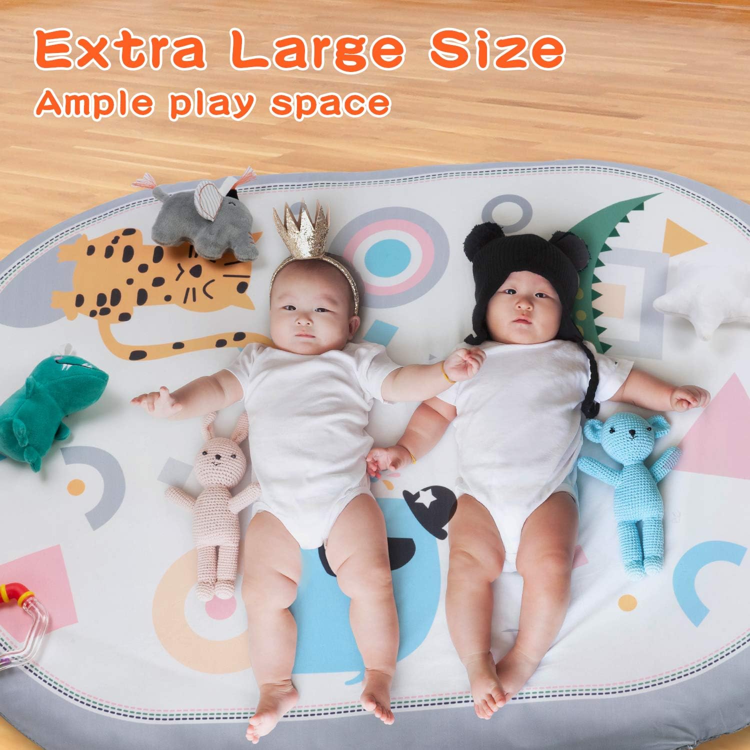 7-in-1 Five Senses Multipurpose Activity Baby Gym | Washable Baby Play Mat | 2 Detachable Non-Slip Mats