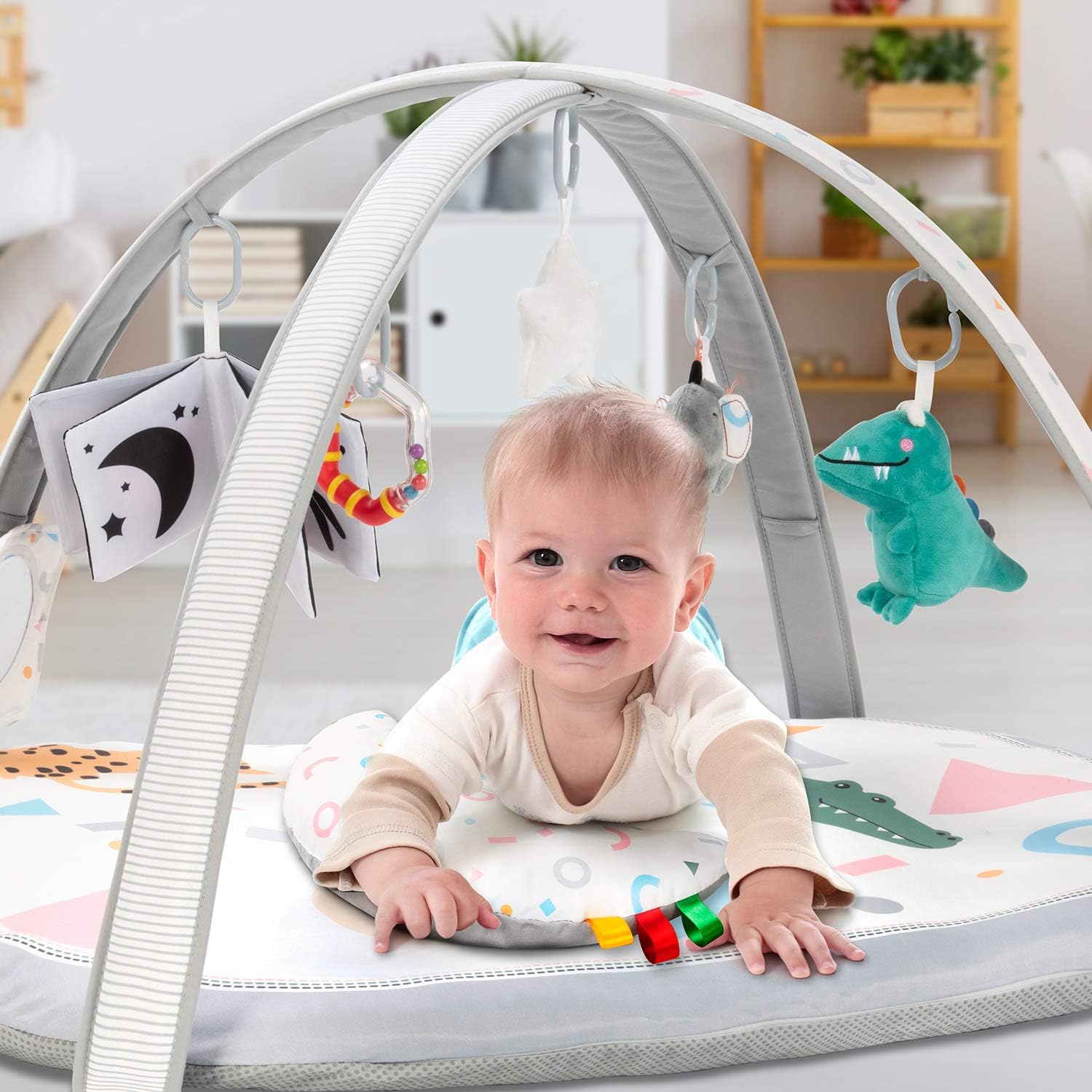 7-in-1 Five Senses Multipurpose Activity Baby Gym | Washable Baby Play Mat | 2 Detachable Non-Slip Mats