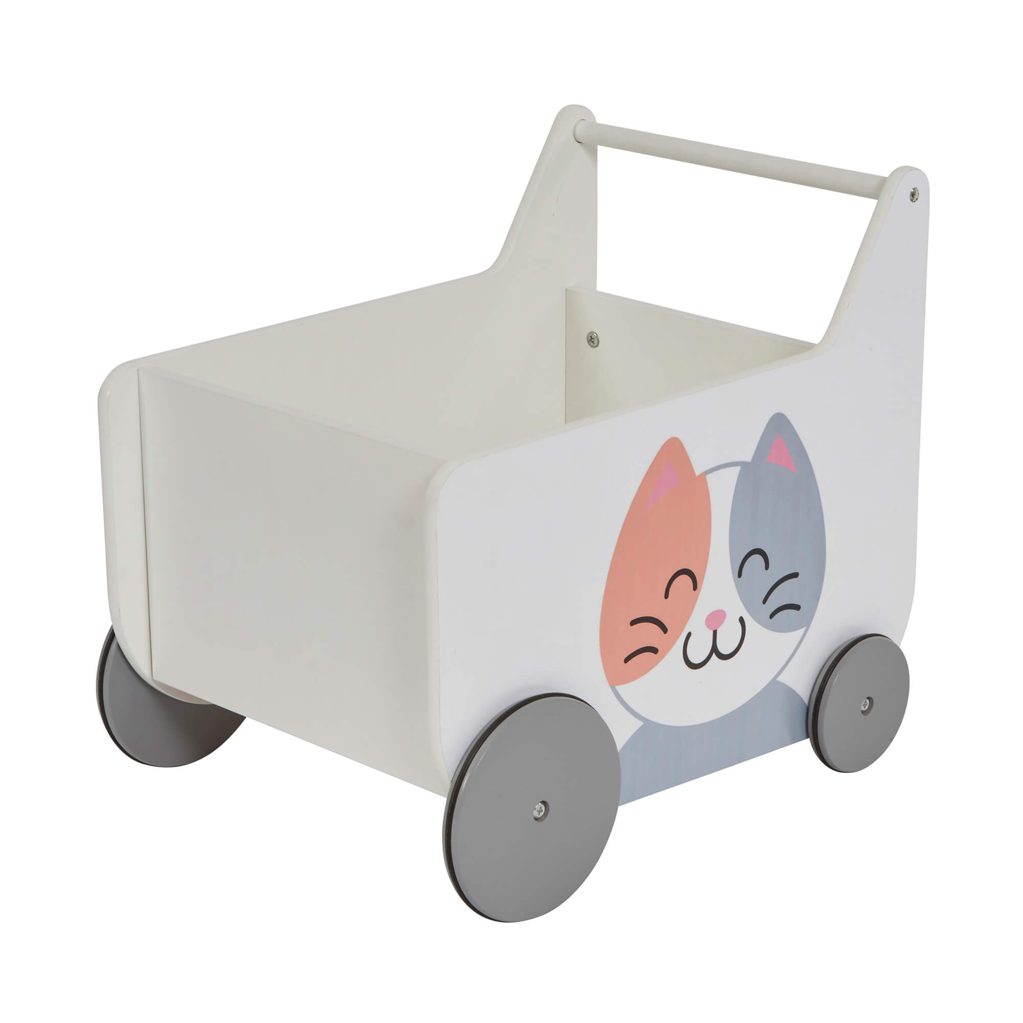 Montessori Toy Box | Toy Storage | Cat and Dog Push Along Trolley