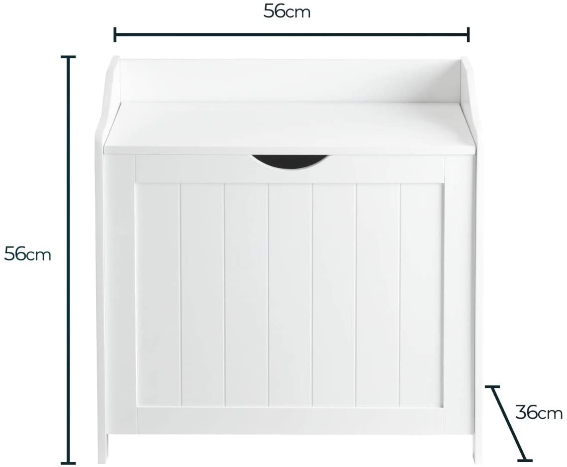Kids Montessori Toy Box and Seat with Slow Release Hinge | Ottoman | Blanket Box | White
