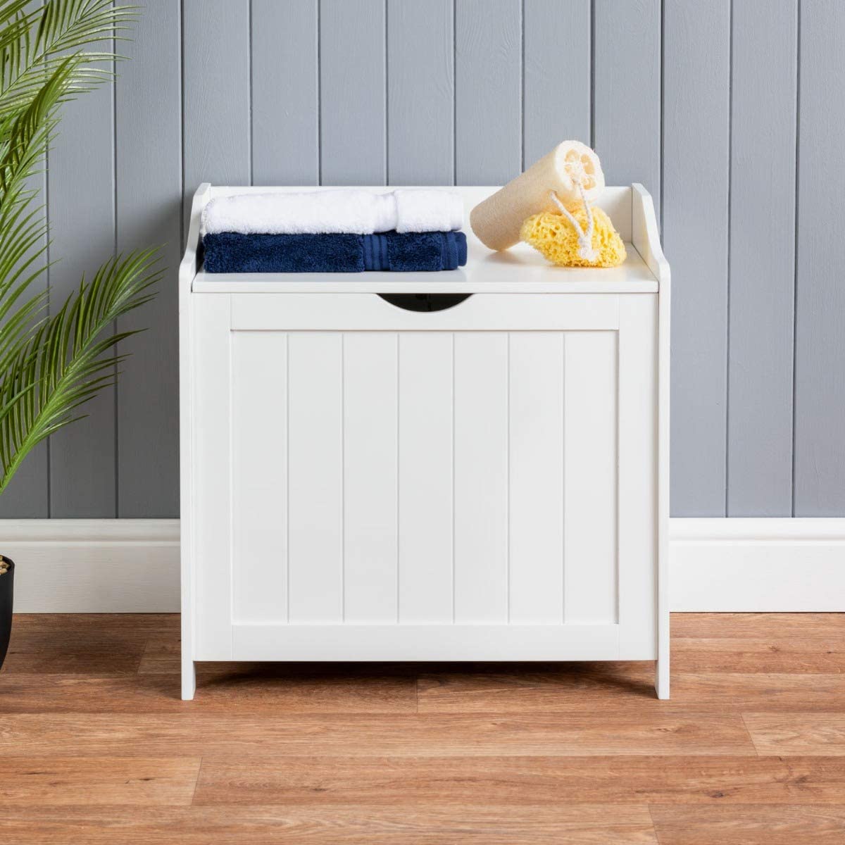 Kids Montessori Toy Box and Seat with Slow Release Hinge | Ottoman | Blanket Box | White