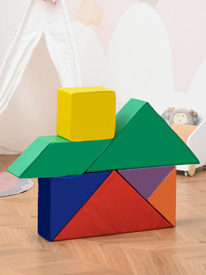 Montessori Soft Play Equipment | 7 Piece Interlocking Foam Play Set | Variety of Shapes | 12 months+