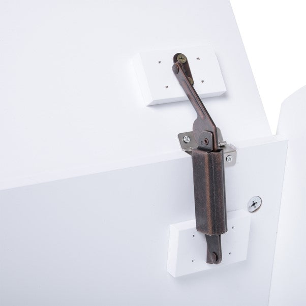 Kids Wooden Toy Box and Bench with Child Safety Hinge| Toy Storage with Handles| White