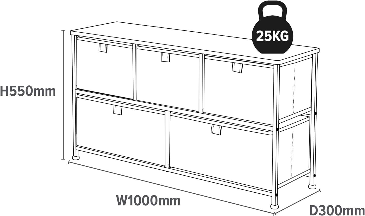 Montessori Unicorn Large Toy Storage with Drawers | 1m Wide x 55cm High | 2 years+